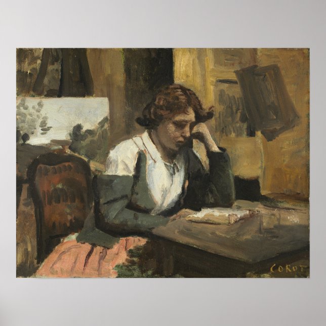 Affiche Corot - Jeune Fille Lisant (Devant)