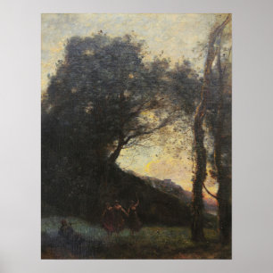 Affiche Corot - La Danse Du Berger (Soir)