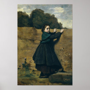 Affiche Corot - La Petite Fille Curieuse