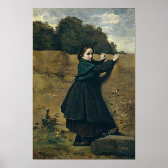 Affiche Corot - La Petite Fille Curieuse (Devant)