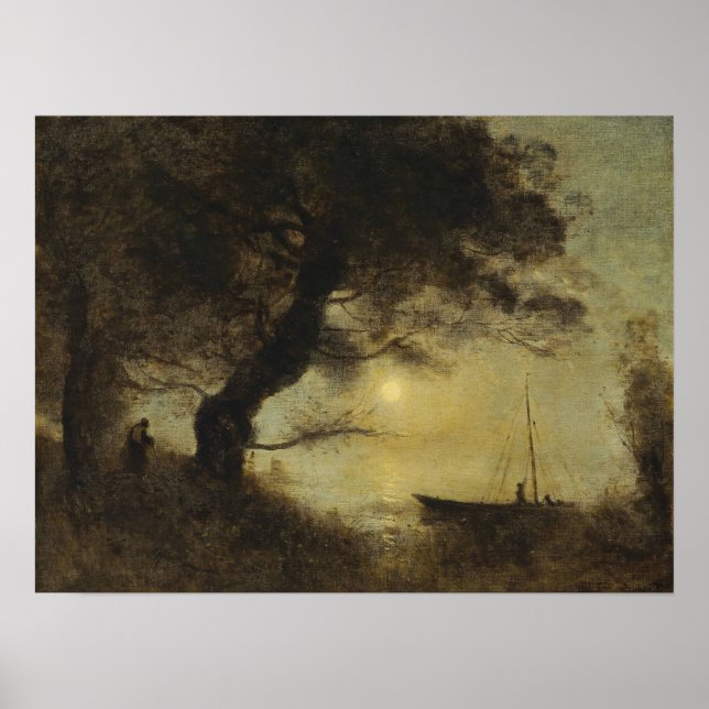 Affiche Corot - Le Bateau Lune 1871 (Devant)