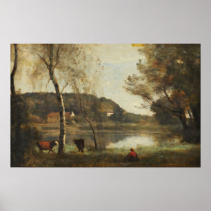 Affiche Corot - Le lac Ville-D'Avray