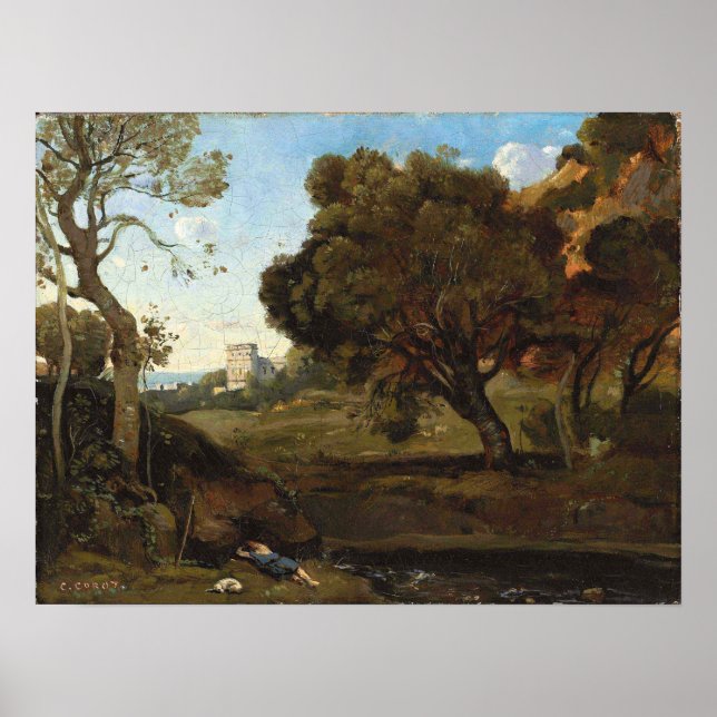 Affiche Corot - Le repos du berger (Devant)