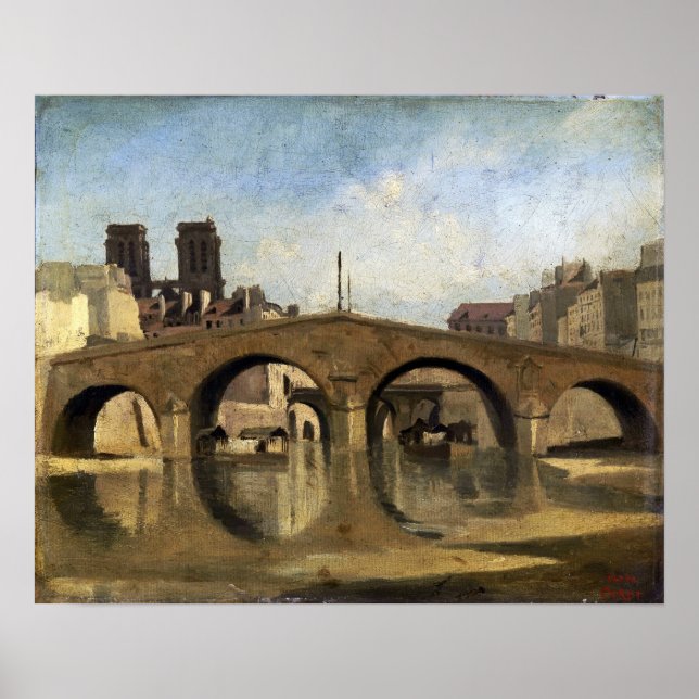 Affiche Corot - Le Vieux Pont Saint-Michel 1823 (Devant)