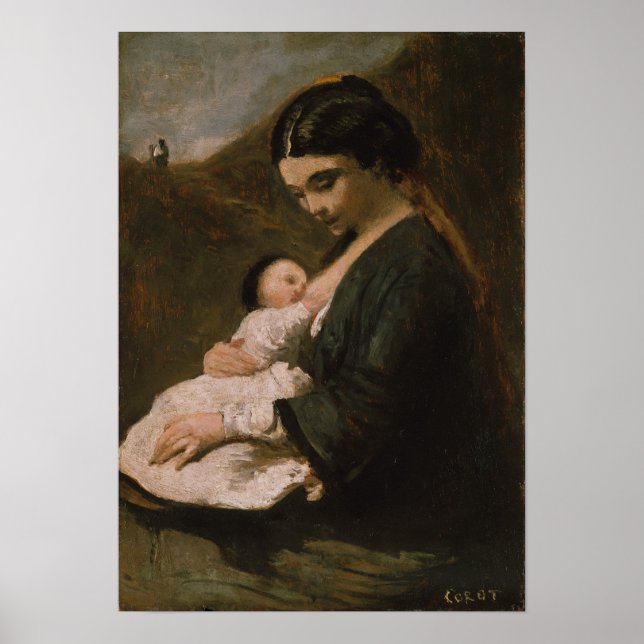Affiche Corot - Mère et Enfant (Devant)