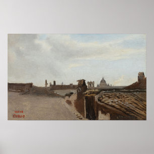 Affiche Corot - Rome Vue depuis la fenêtre 1825