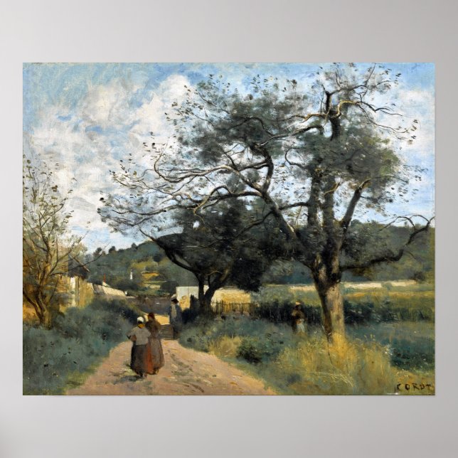 Affiche Corot - Route Through The Fields (Devant)