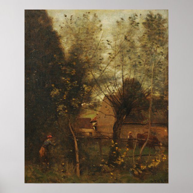 Affiche Corot - Scène de ferme (Devant)