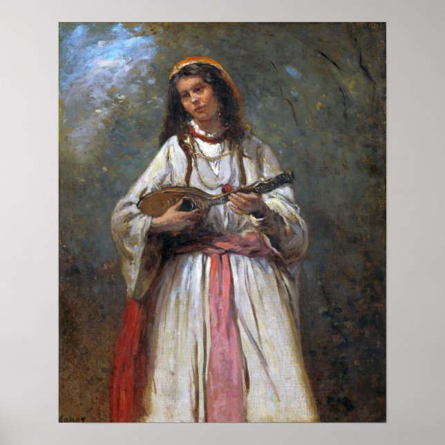 Affiche Corot - Tzigane Avec Mandoline (Devant)