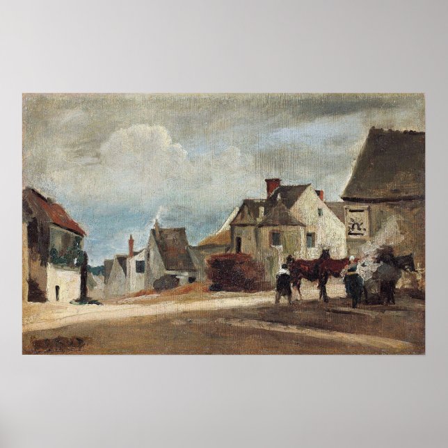 Affiche Corot - Vue De Mantes Le Marechal-Ferrant (Devant)