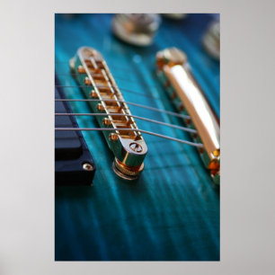 Affiche Corps de guitare en bleu