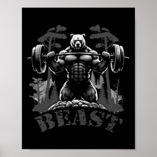 Affiche Corps de gym musculation fitness Workout Beast Bea