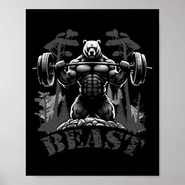Affiche Corps de gym musculation fitness Workout Beast Bea (Devant)