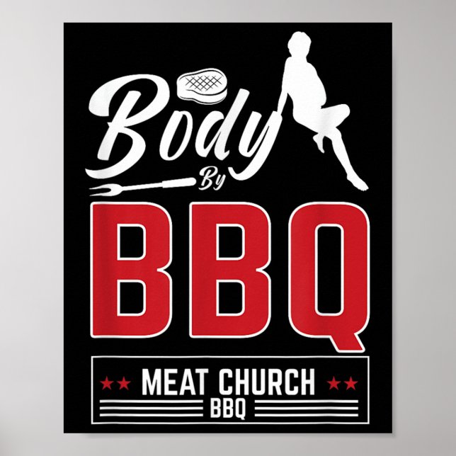 Affiche Corps De L'Église De Viande Bbq Pour Un Barbecue A (Devant)