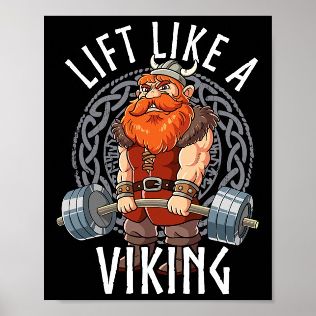 Affiche Corps musclé de gym comme un Viking  (Devant)