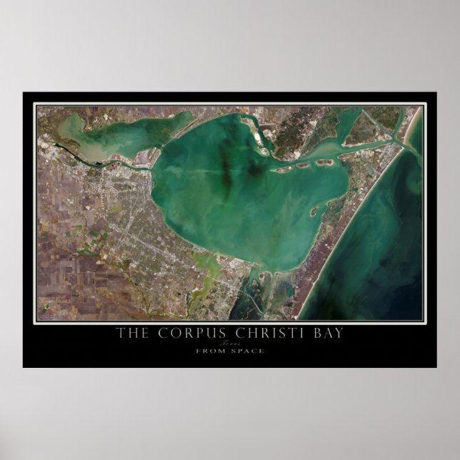 Affiche Corpus Christi Bay Texas De L'Espace Carte Satelli (Devant)