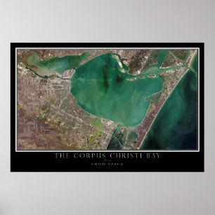 Affiche Corpus Christi Bay Texas From Space Satellite Map