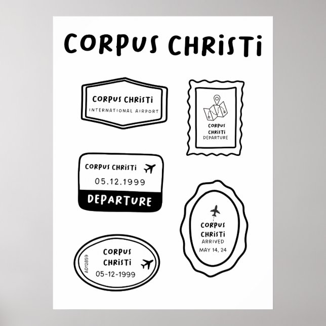 Affiche Corpus Christi - Collection de timbres de voyage (Devant)