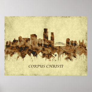 Affiche Corpus Christi Texas Cityscape