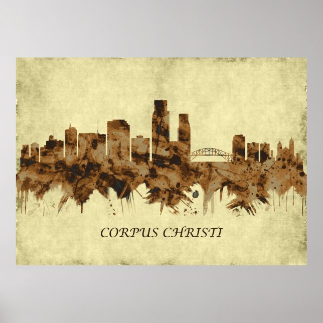 Affiche Corpus Christi Texas Cityscape (Devant)