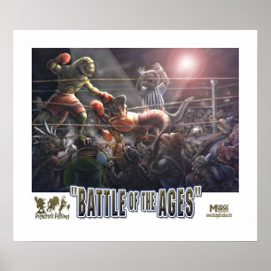 Affiche Correspondance Dinosaure Boxing