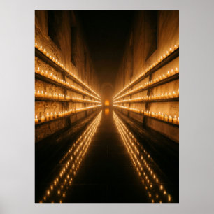 Affiche Corridor aux Chandelles Chemin de Lumière Infinie