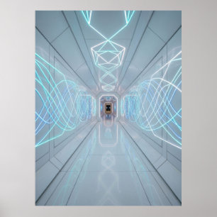Affiche Corridor technologique de néon