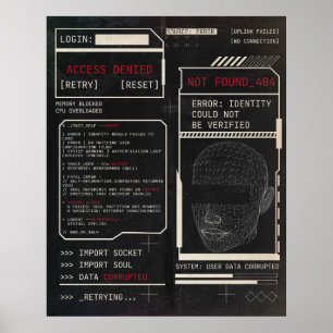 Affiche Corrompu - Techno-Brutalist Streetwear Design