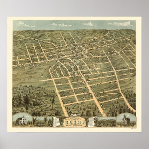 Affiche Corry, PA Carte panoramique - 1870