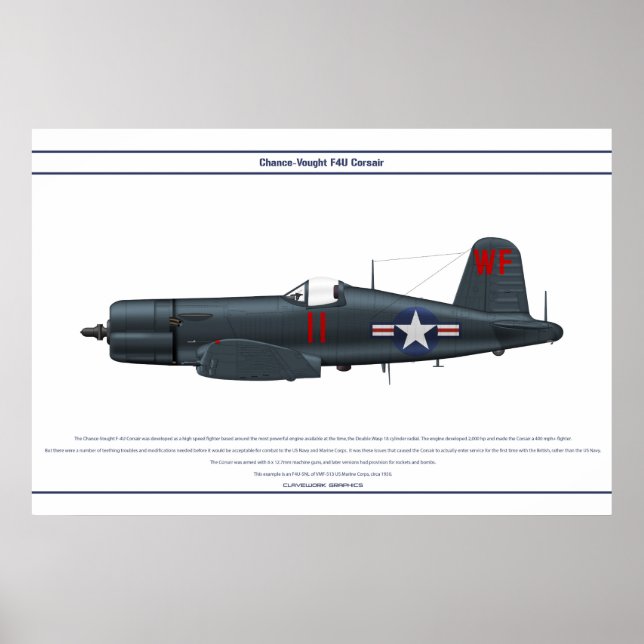 Affiche Corsair USA VMF-513 (Devant)