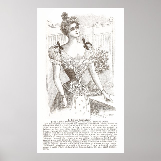 Affiche Corset Pompadour Vintage (Devant)