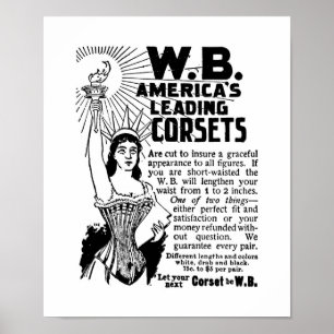 Affiche Corsets The Ladies World janvier 1896
