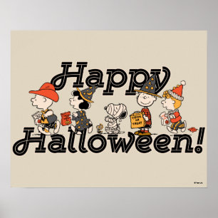 Affiche Cortège joyeux d'Halloween de la bande de Peanuts