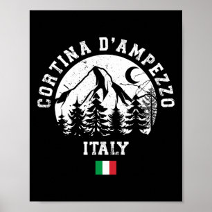 Affiche Cortina D'ampezzo Italie Alpes Station de ski alpi