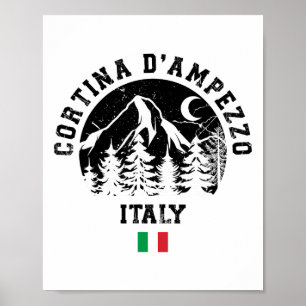 Affiche Cortina D'ampezzo Italie Alpes Station de ski alpi