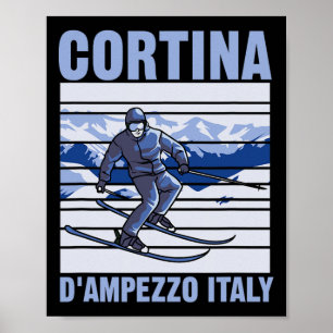 Affiche Cortina D'ampezzo Italie Ski