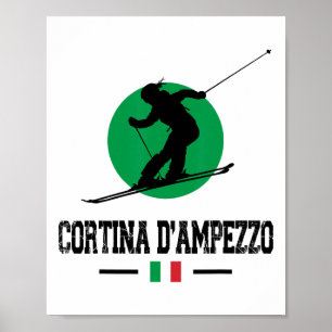 Affiche Cortina D'ampezzo Italie Station de ski Alpes Ital
