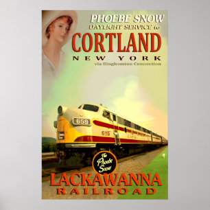 Affiche CORTLAND New York Lackawanna Railroad PHOEBE SNOW