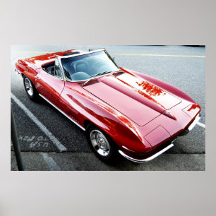 Affiche Corvette rouge
