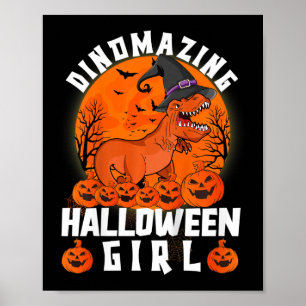 Affiche Cos Dinomazing Halloween Fille Dinosaure Drôle