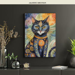 Affiche Cosmic Black Cat Art Céleste Chat Magique Esprit