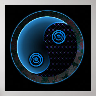 Affiche Cosmic Blue Yin Yang
