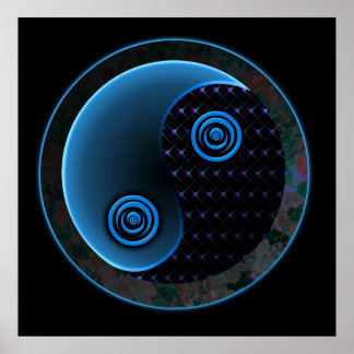 Affiche Cosmic Blue Yin Yang