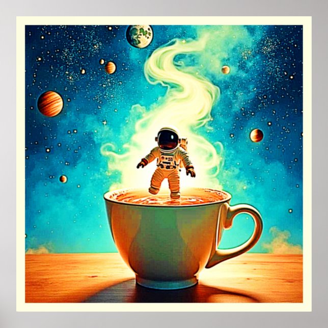 Affiche Cosmic Brew: Astronaut's Coffee Dream (Devant)