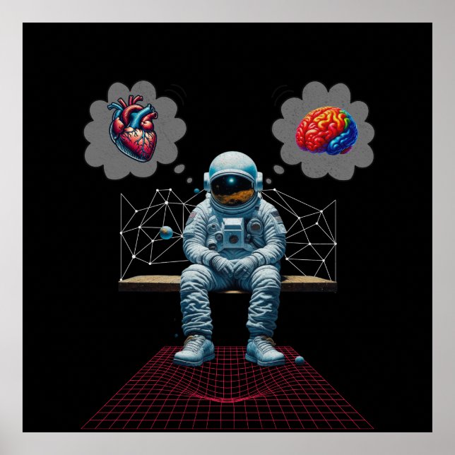 Affiche Cosmic Mind vs Heart Astronaut (Devant)