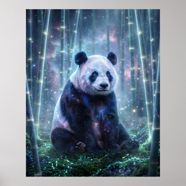 Affiche Cosmic Panda Bosquet Étoilé (Devant)