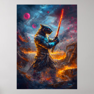 Affiche Cosmic Panther Samouraï – Maître de la Lame Célest