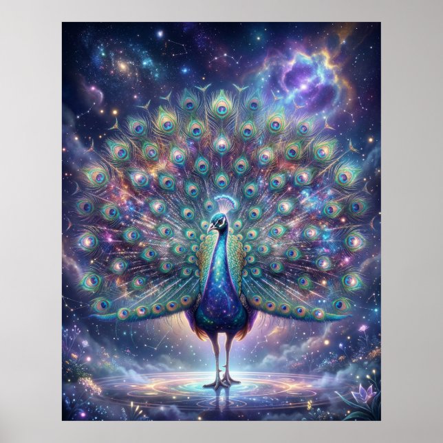 Affiche Cosmic Peacock Galaxy Feathers (Devant)