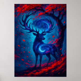 Affiche Cosmic Stag avec Galaxy Antlers Imaginaire