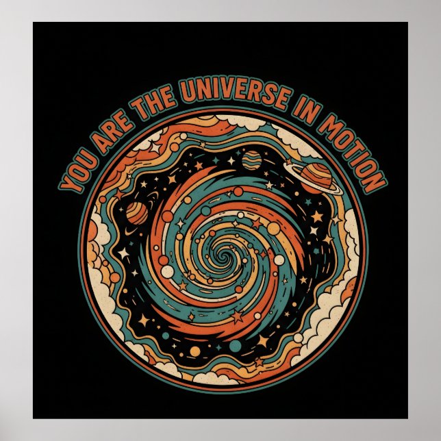 Affiche Cosmic Universe In Motion - Retro Aesthetic Spirit (Devant)